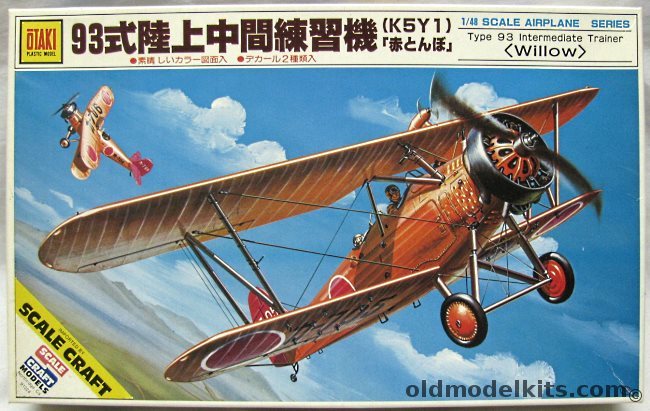 Otaki 1/48 Japanese Navy Type 93 Advanced Trainer K5Y1 'Willow' - Markings for Two Orange and One Silver Aircraft, OT2-8-500 plastic model kit